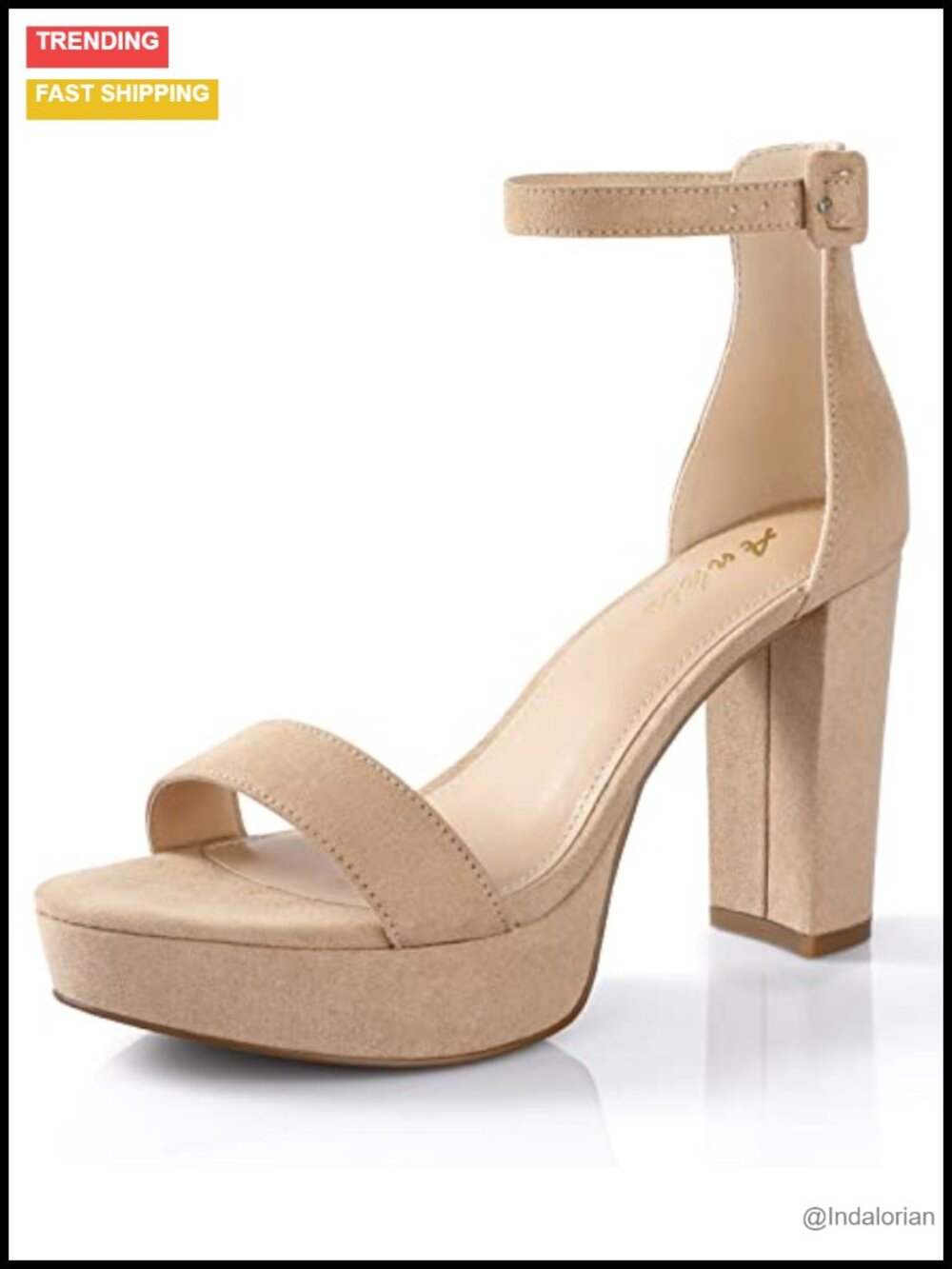 Chunky Platform Heels 4 Inch Block Heeled Sandals with Arch Support